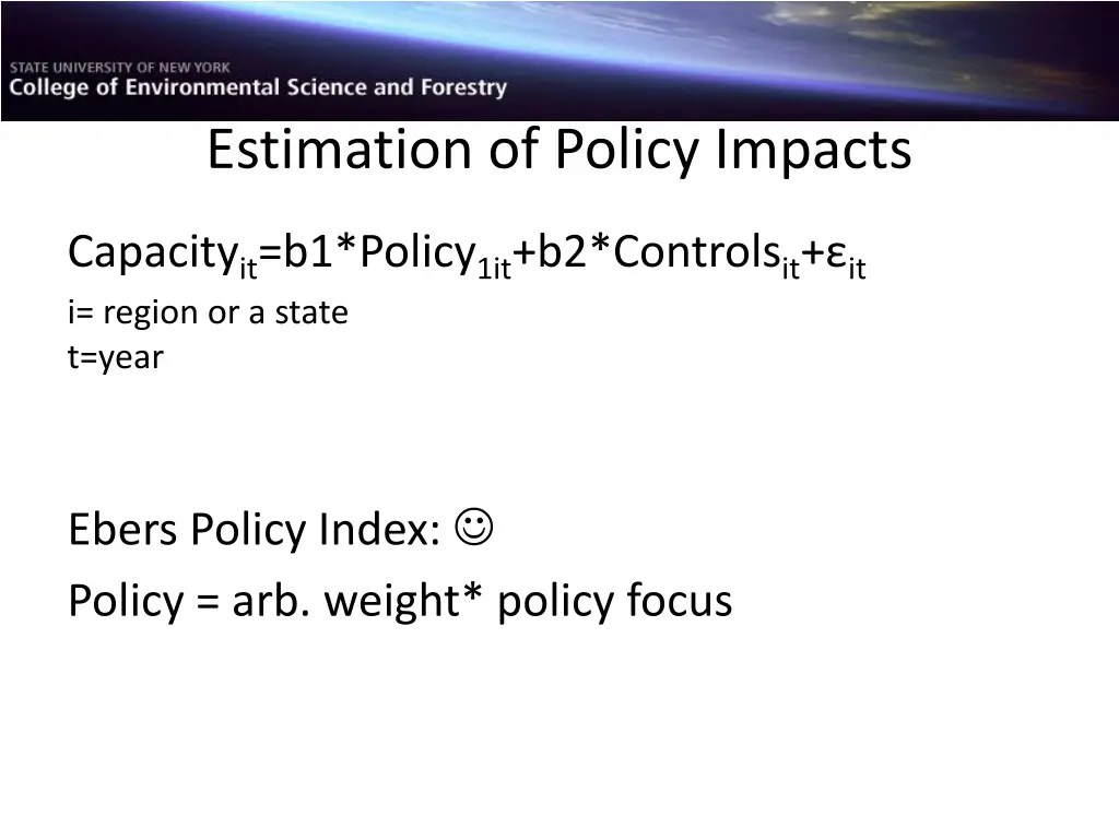 estimation of policy impacts