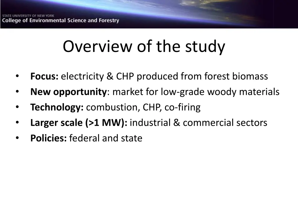 overview of the study