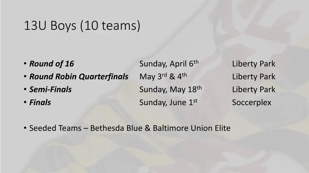 13u boys 10 teams