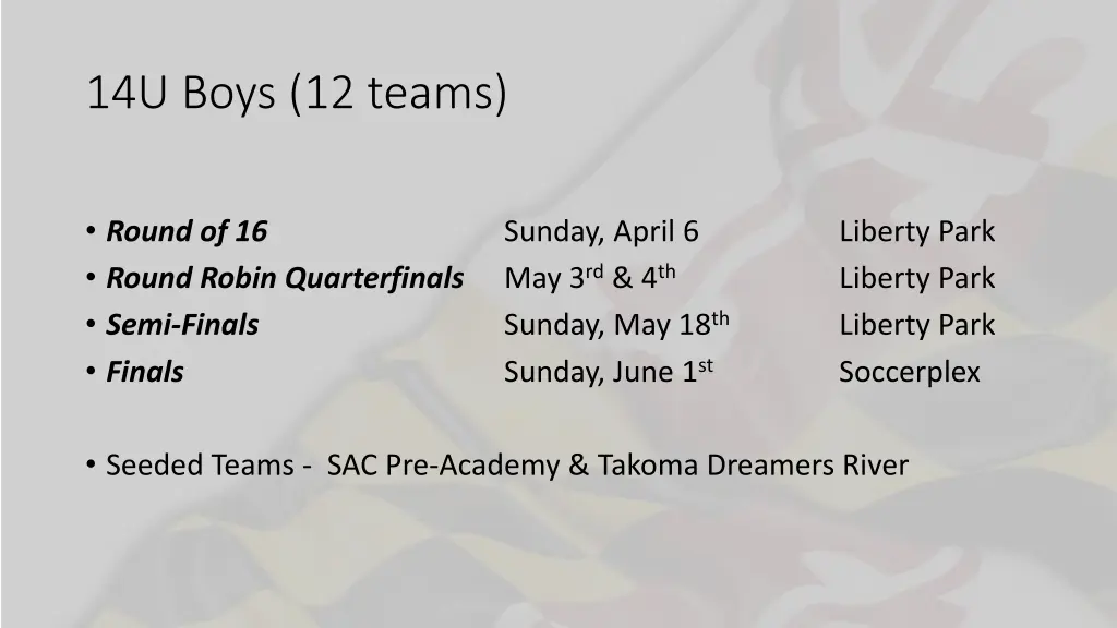 14u boys 12 teams