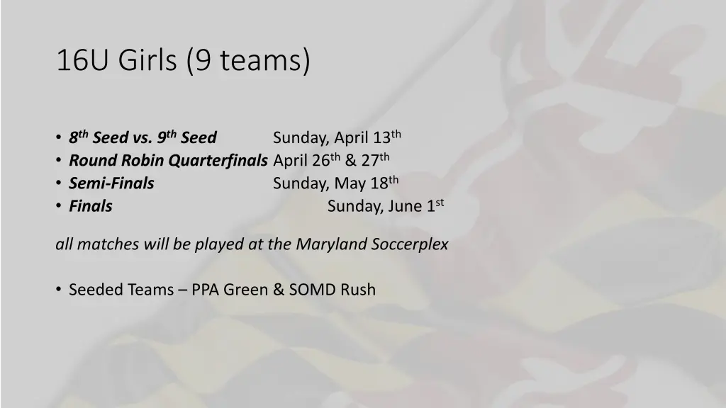 16u girls 9 teams