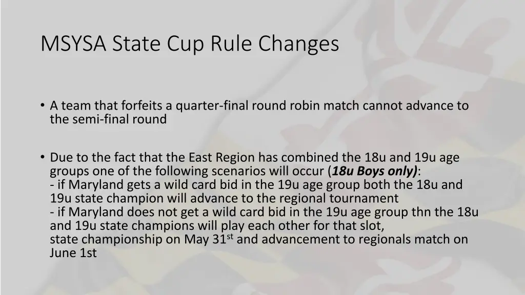 msysa state cup rule changes