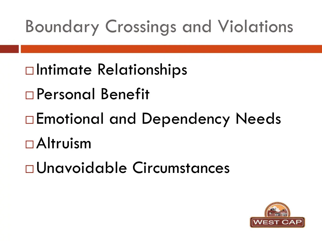 boundary crossings and violations