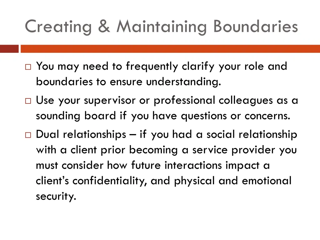 creating maintaining boundaries 1