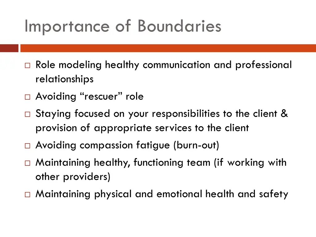 importance of boundaries