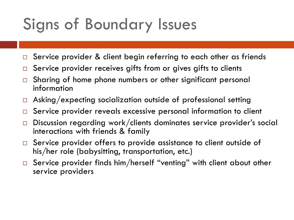 signs of boundary issues
