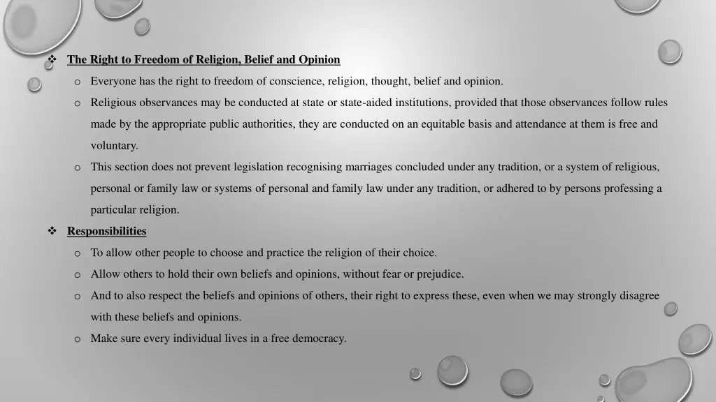 the right to freedom of religion belief