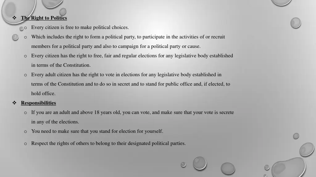 the right to politics