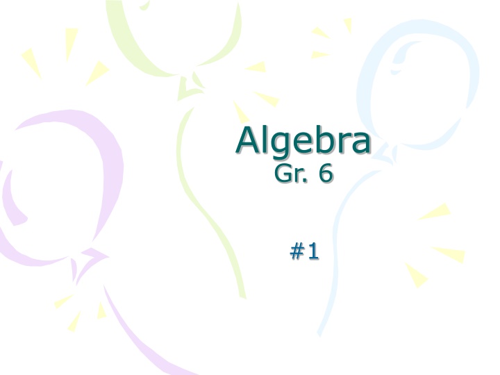 algebra gr 6