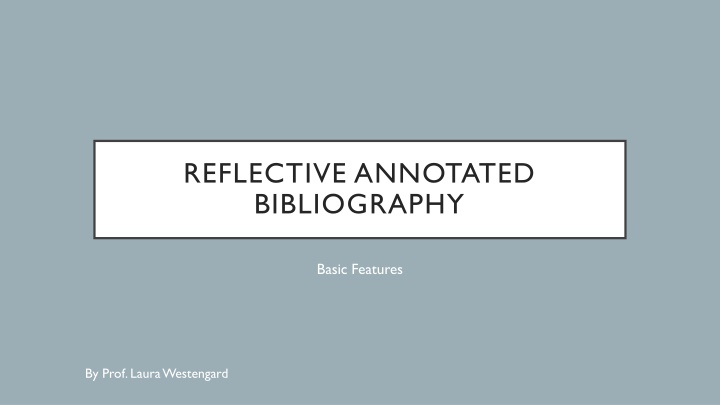 reflective annotated bibliography