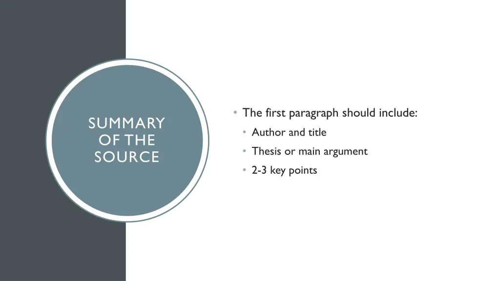the first paragraph should include