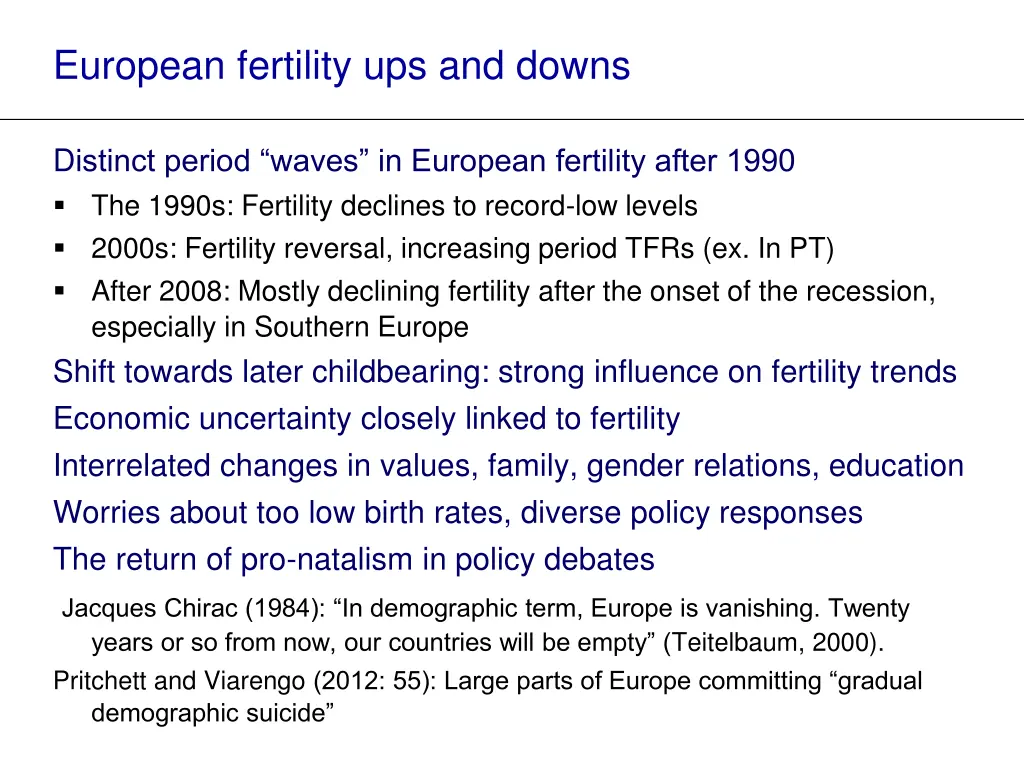 european fertility ups and downs