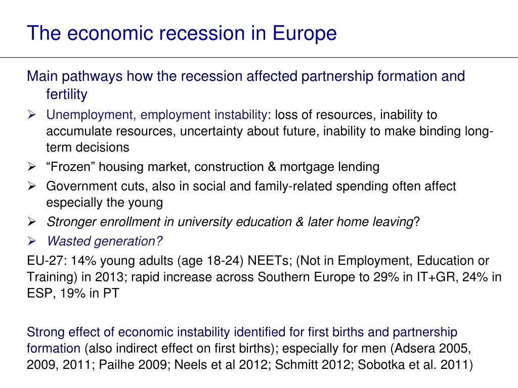 the economic recession in europe