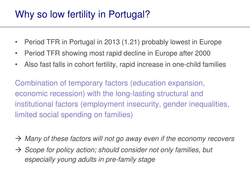 why so low fertility in portugal