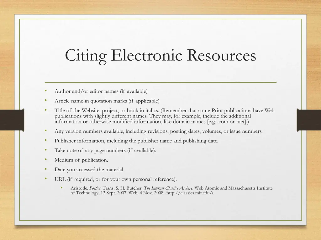 citing electronic resources