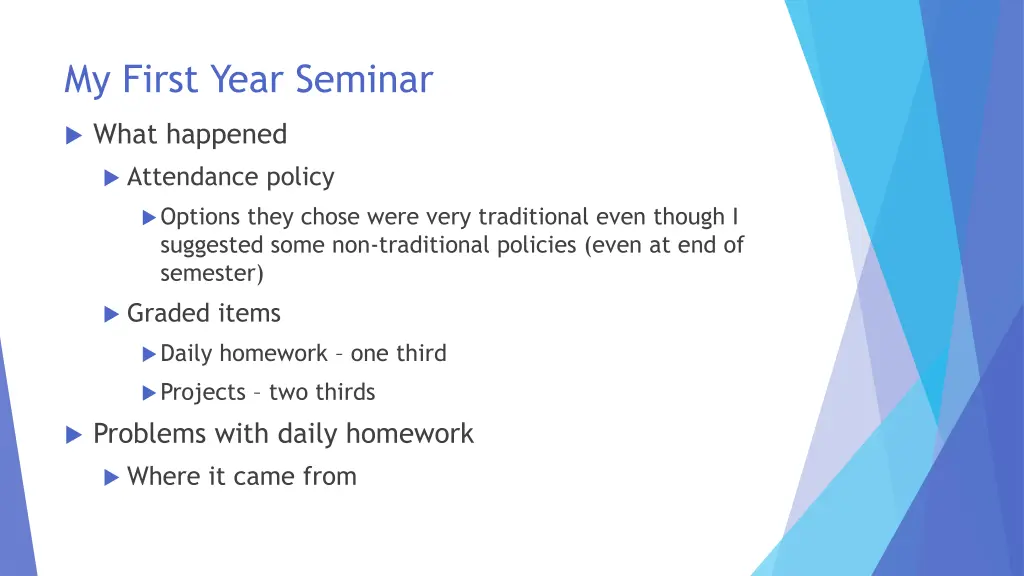 my first year seminar 1