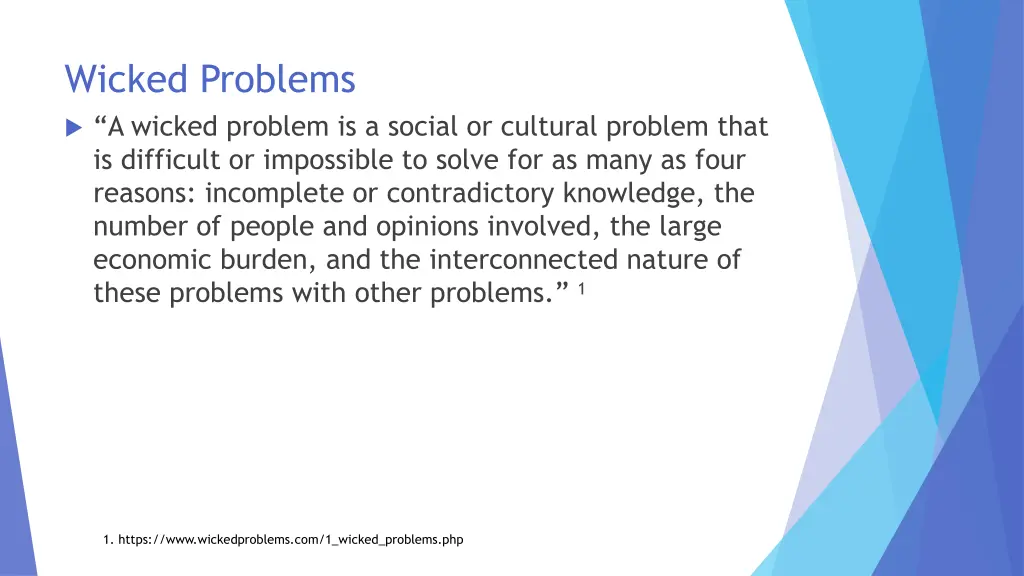 wicked problems a wicked problem is a social