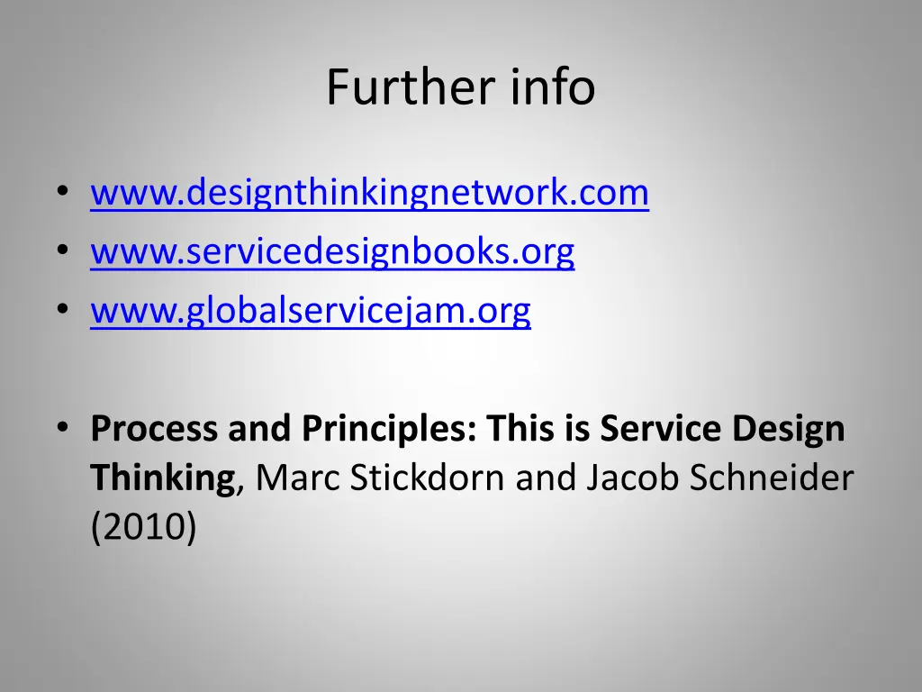further info
