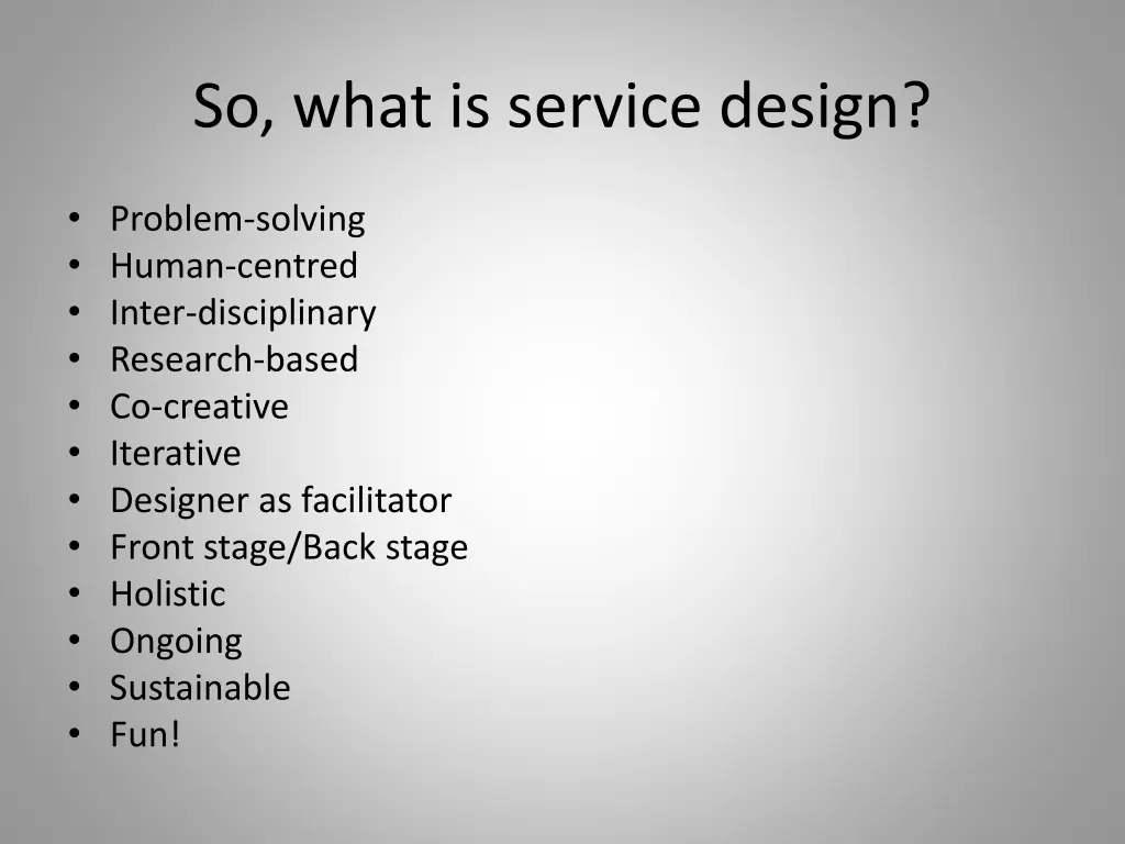 so what is service design