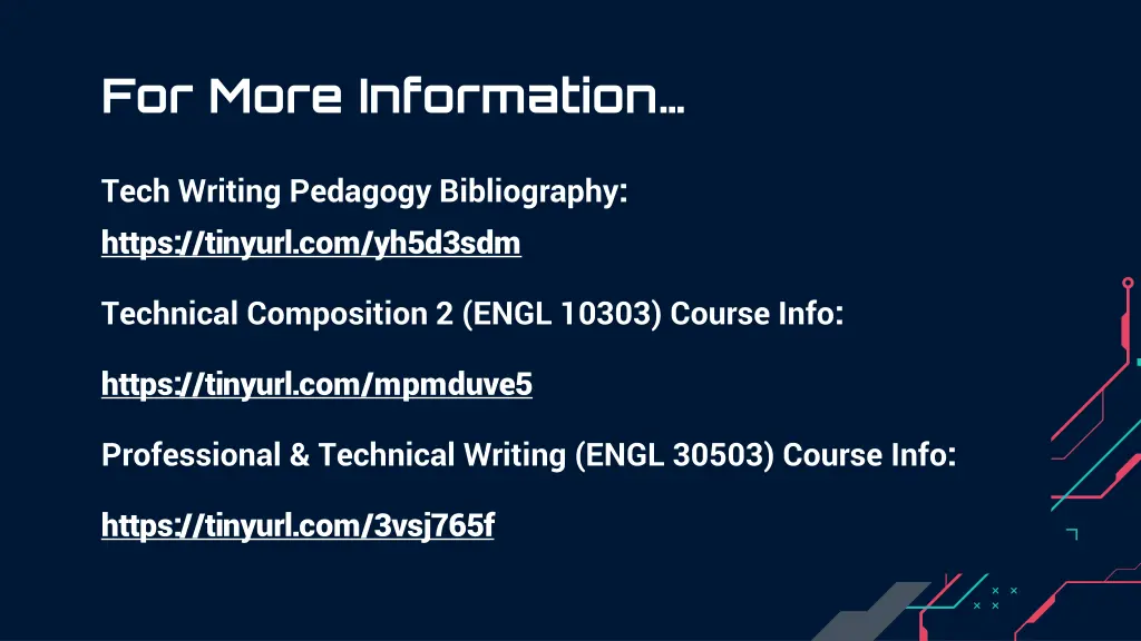 for more information