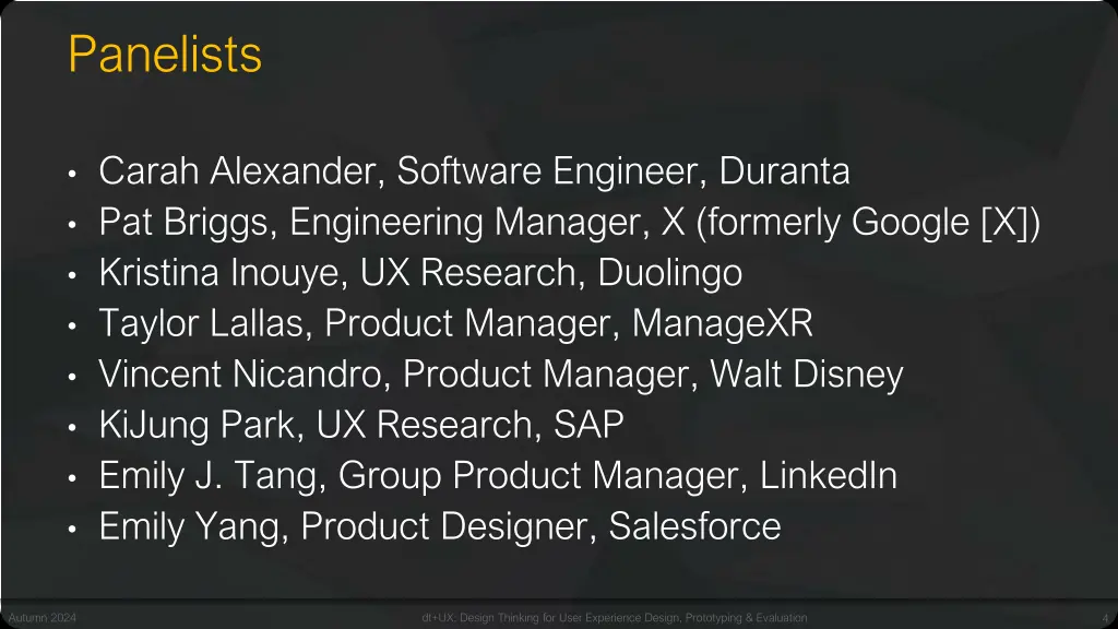 panelists