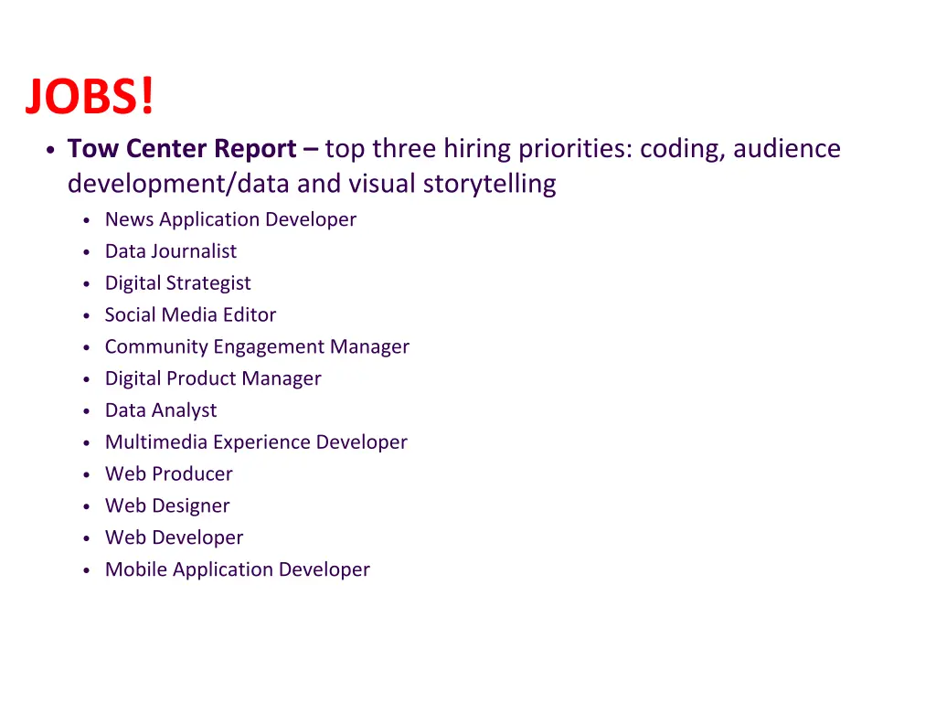 jobs tow center report top three hiring