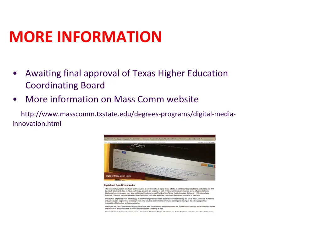 more information