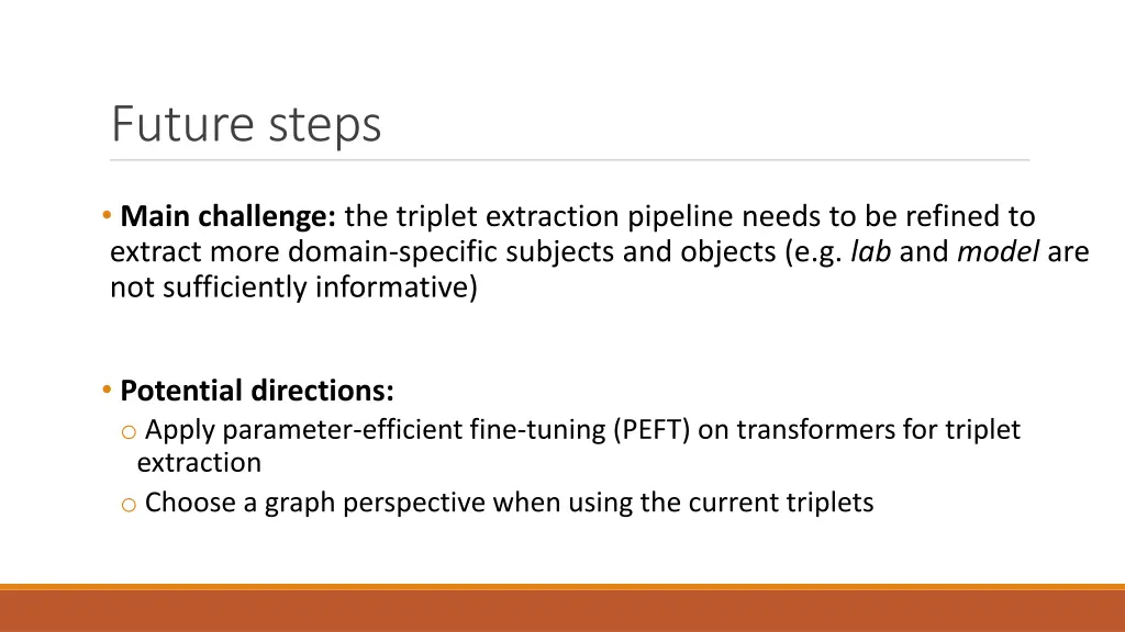 future steps
