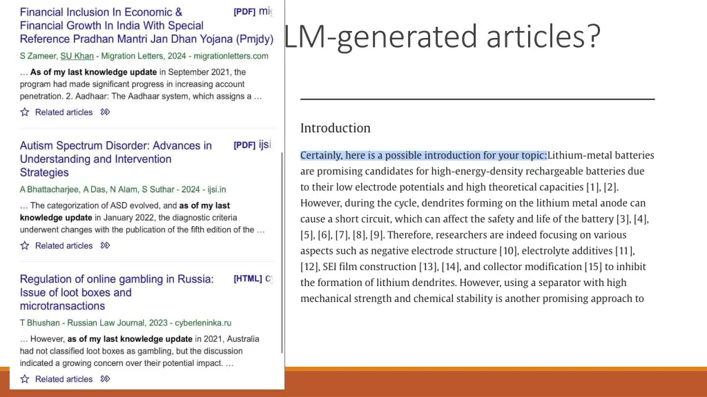 why look into llm generated articles