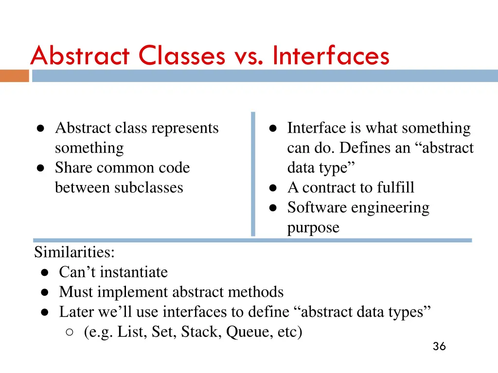 abstract classes vs interfaces