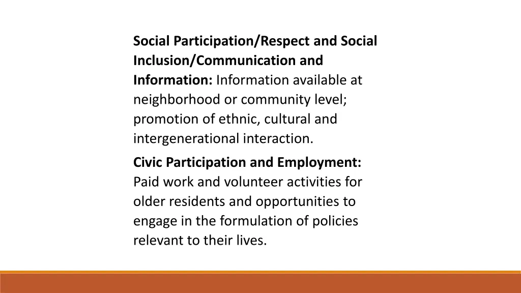 social participation respect and social inclusion