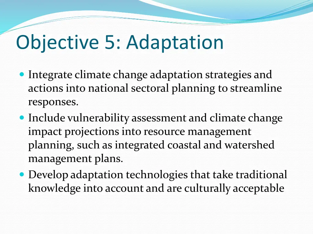 objective 5 adaptation