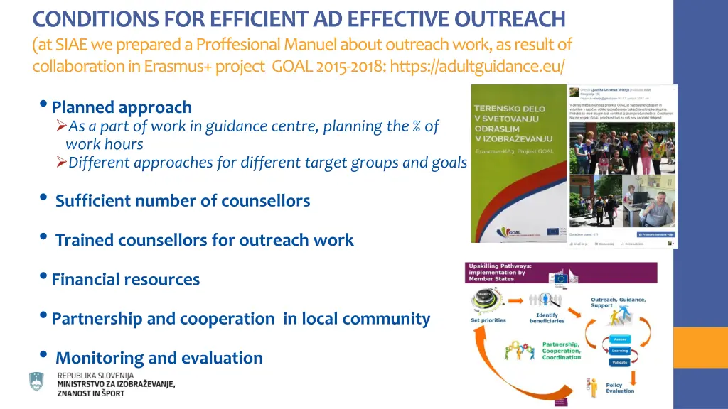 conditions for efficient ad effective outreach
