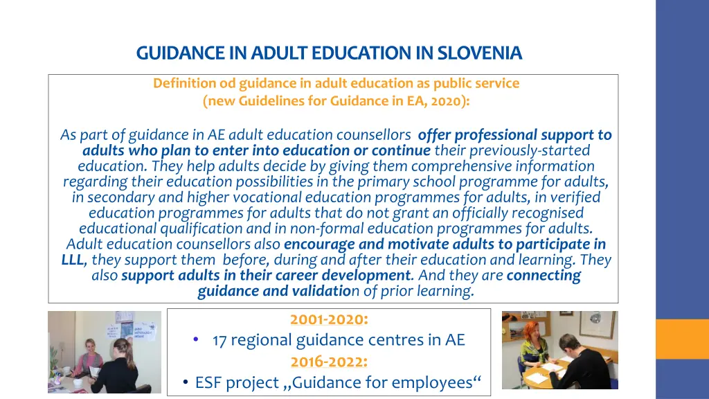 guidance in adult education in slovenia