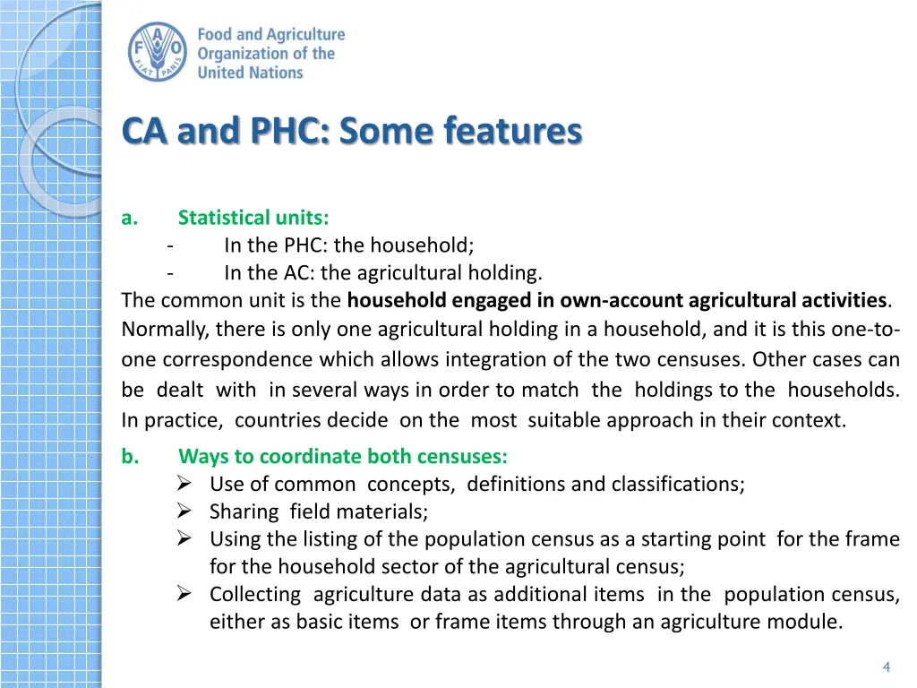 ca and phc some features