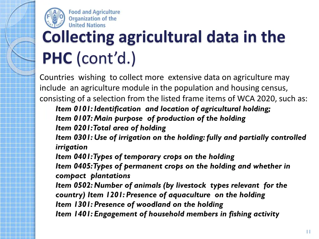 collecting agricultural data in the phc cont d 1