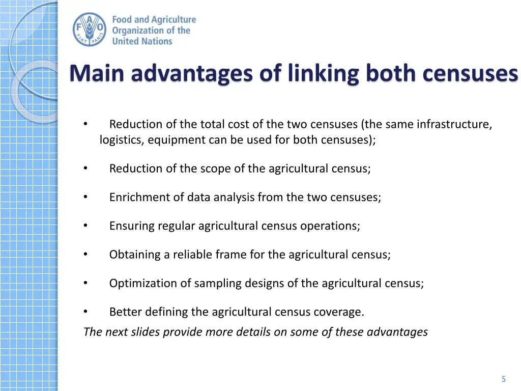 main advantages of linking both censuses