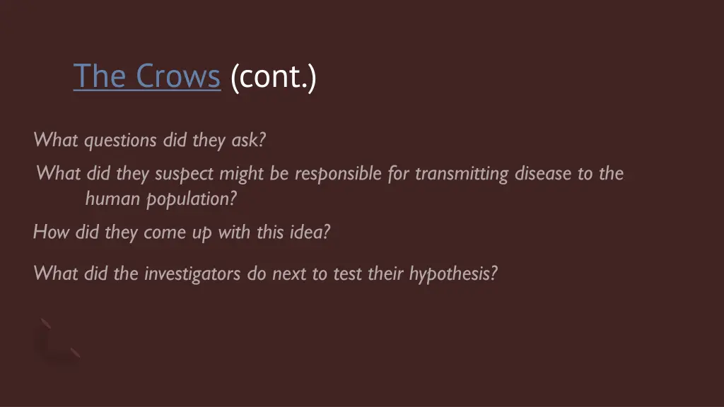 the crows cont