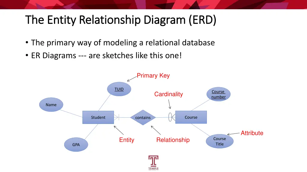 the entity relationship diagram erd the entity