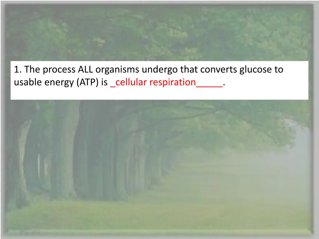 1 the process all organisms undergo that converts 1