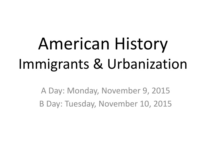 american history immigrants urbanization