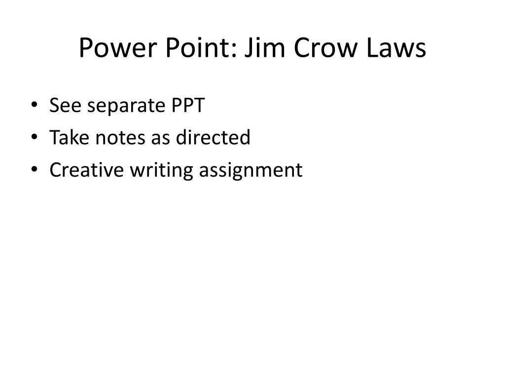power point jim crow laws