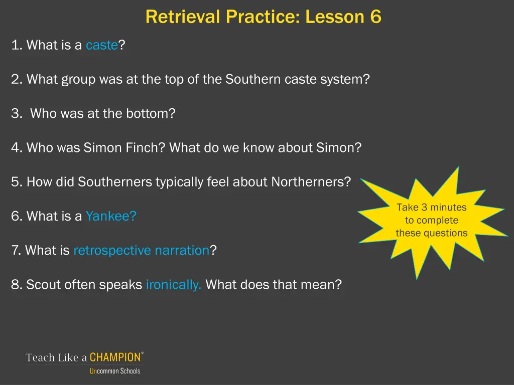 retrieval practice lesson 6