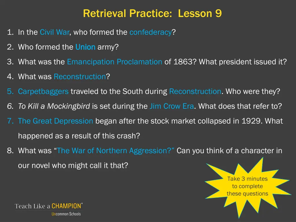 retrieval practice lesson 9