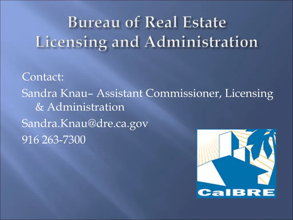 contact sandra knau assistant commissioner