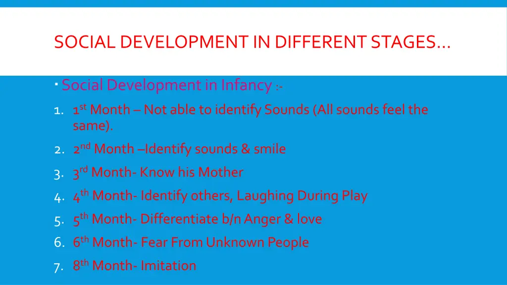social development in different stages