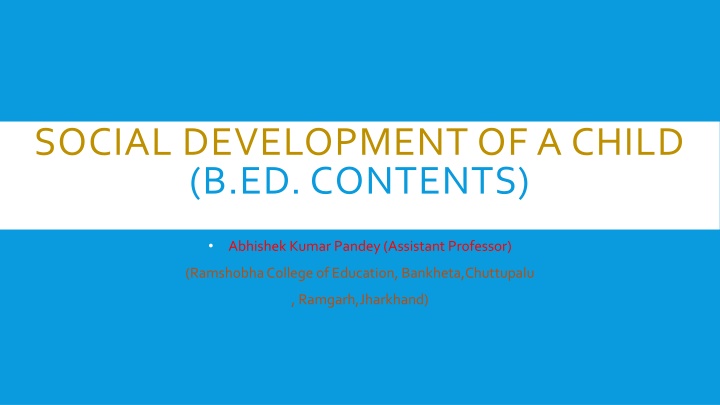 social development of a child b ed contents