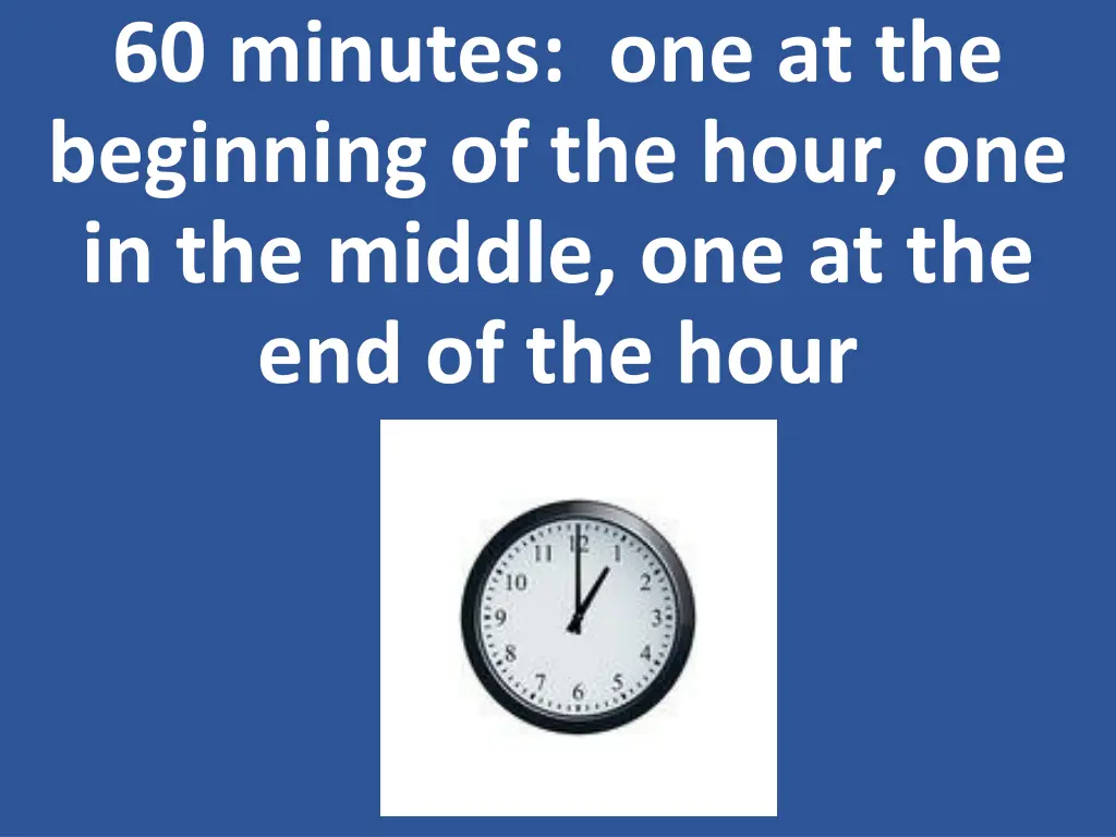 60 minutes one at the beginning of the hour