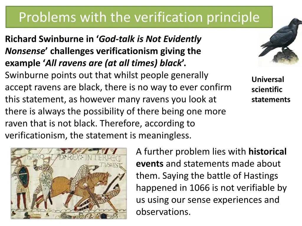 problems with the verification principle