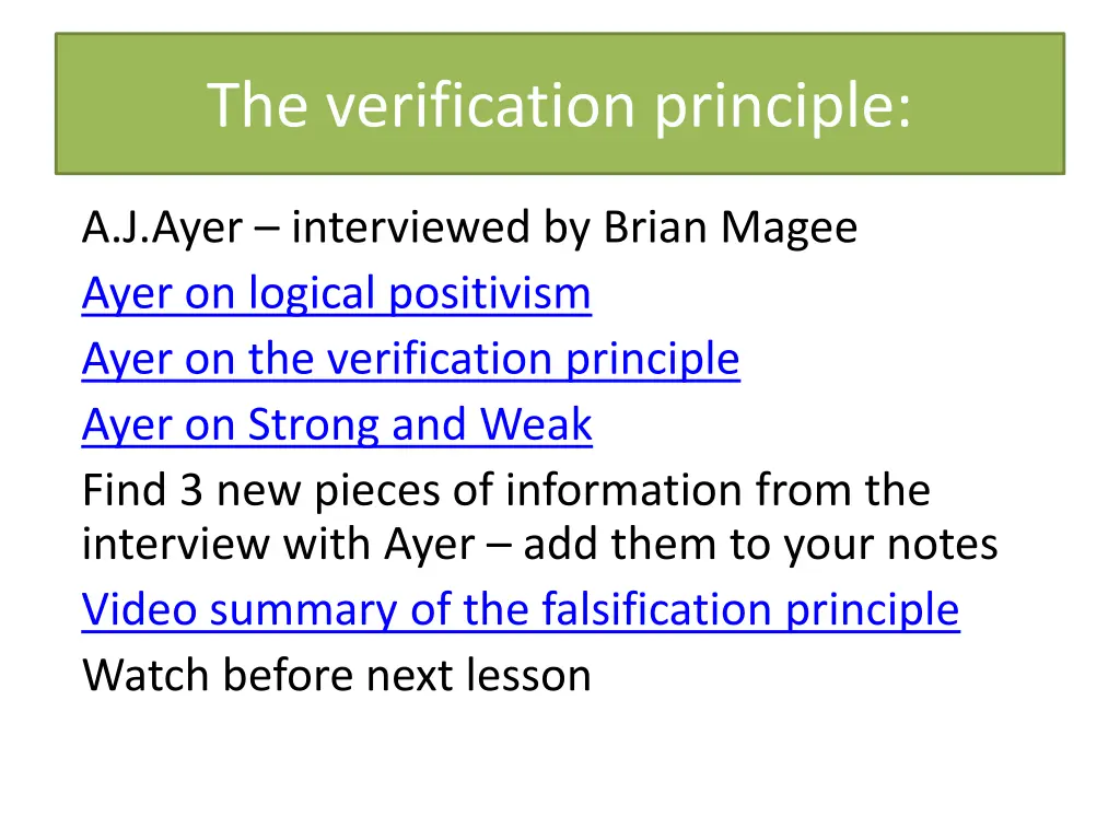 the verification principle